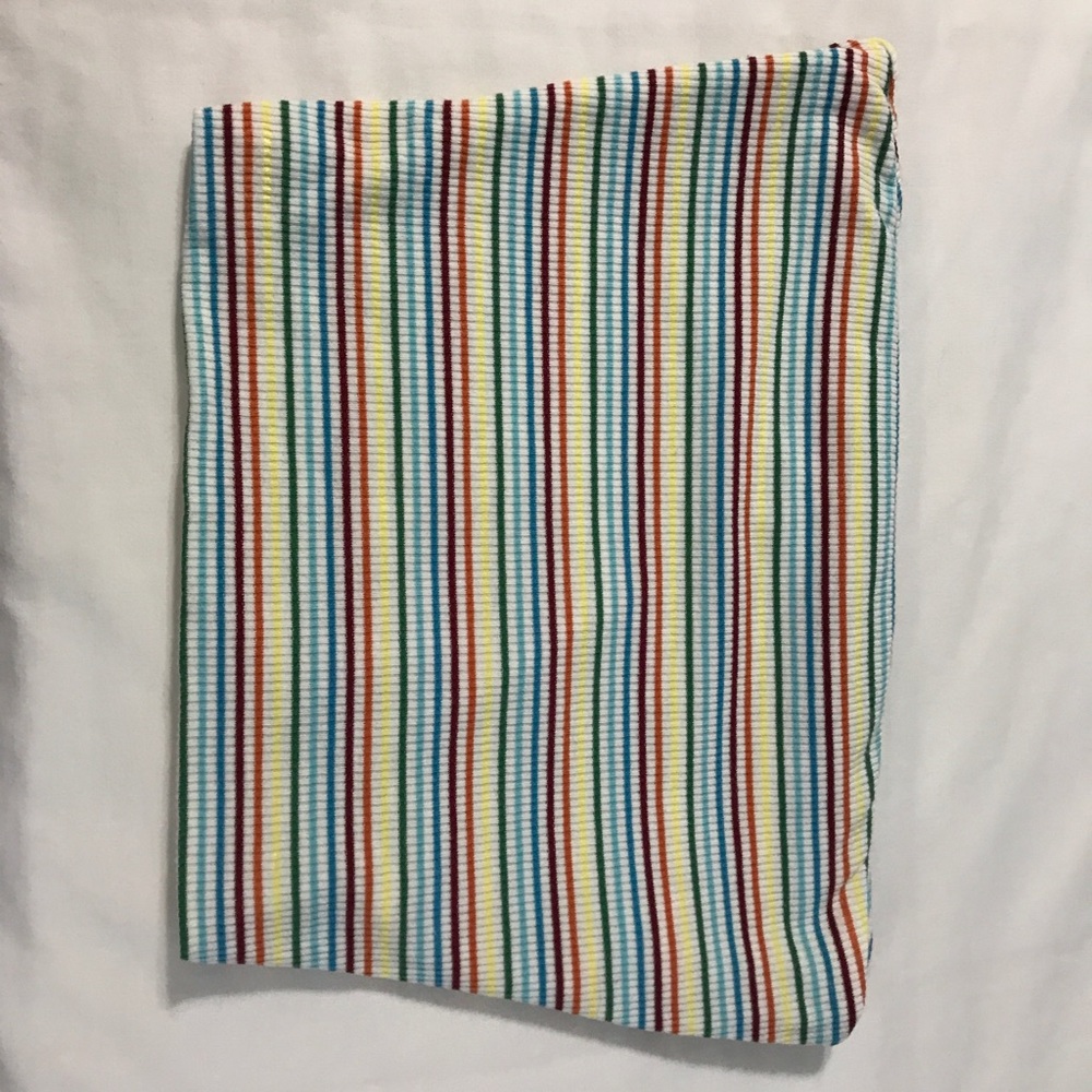 Rainbow Striped Strapless Crop Top